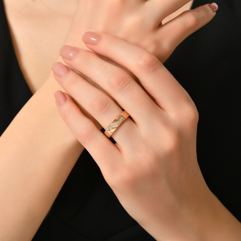 0.11 ct. Modern Wedding Ring for Women