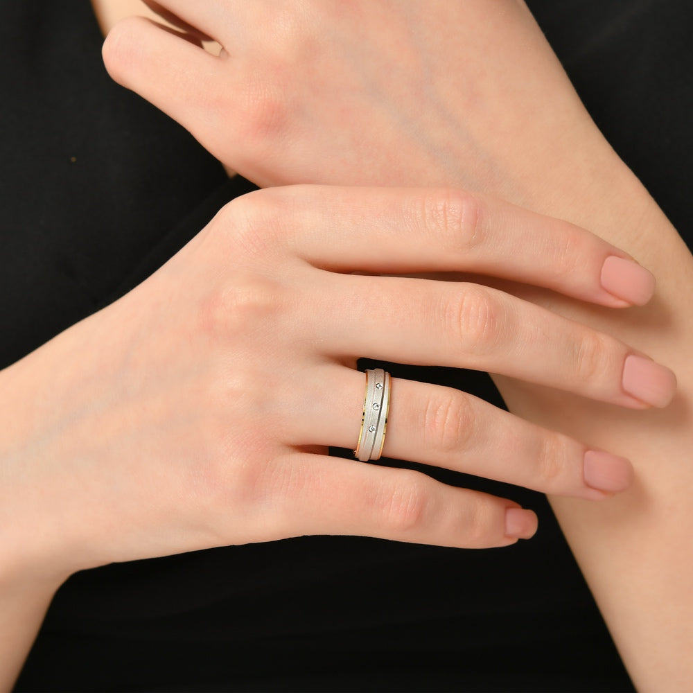 0.03 ct. Moderner Ehering fur Damen