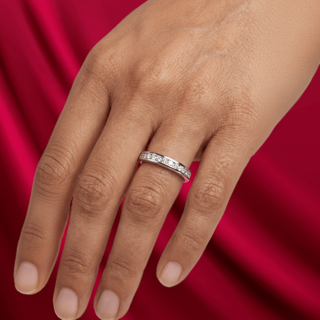 0.42 ct. Halbmemoire Diamantring