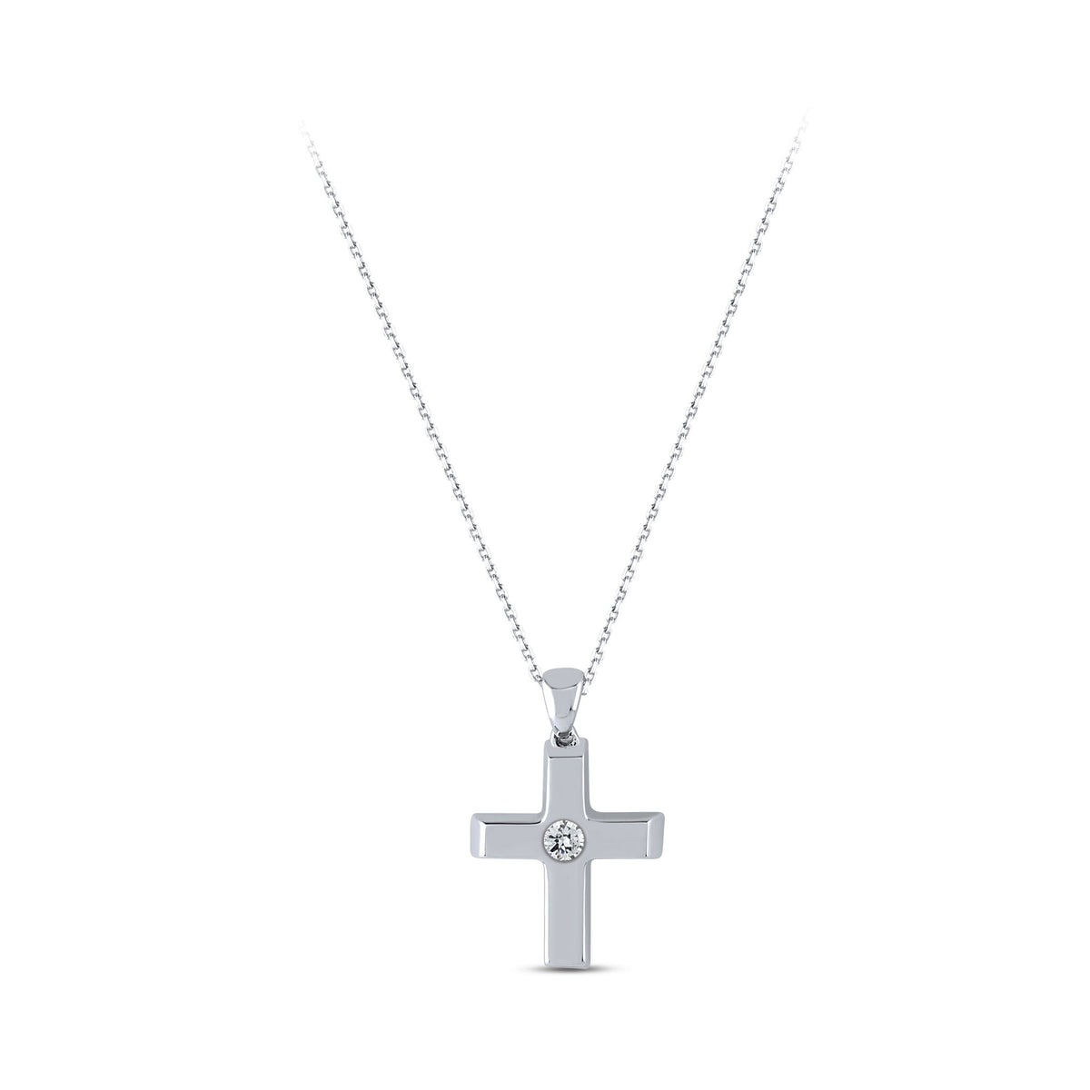 0.03 ct. Halskette mit Kreuzanhänger