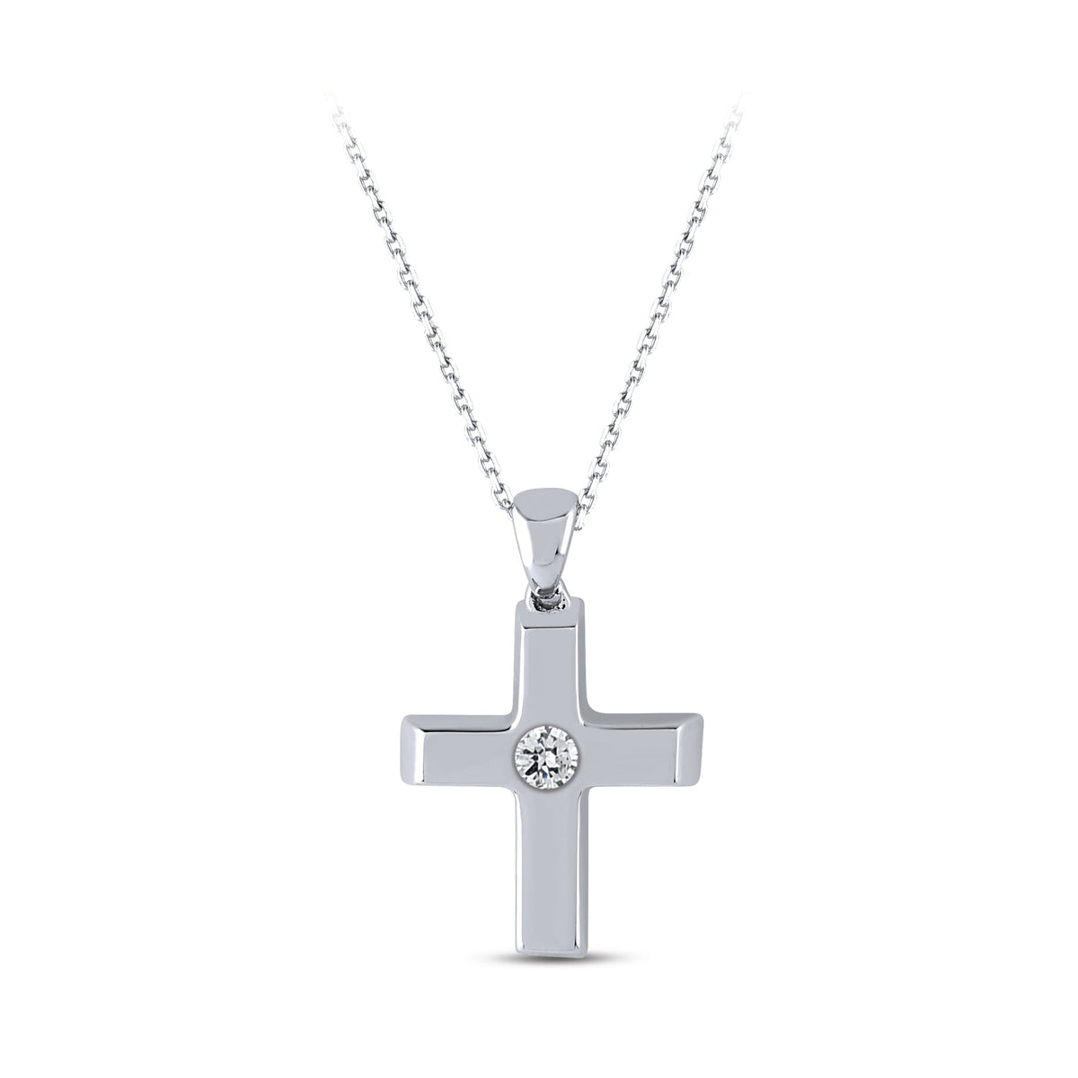 0.03 ct. Halskette mit Kreuzanhänger
