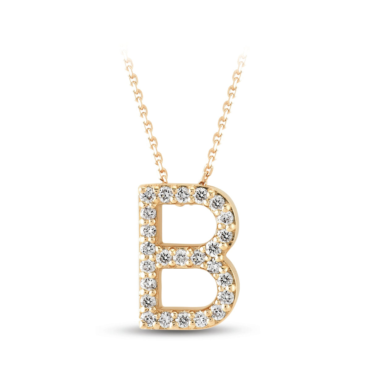 0.13 ct. Buchstabe B Diamanten Halskette