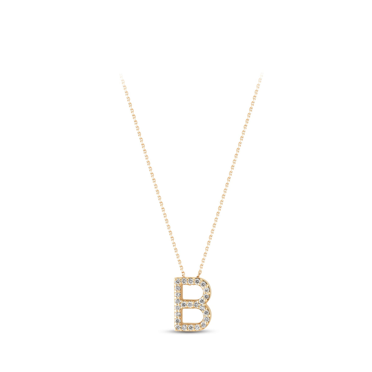 0.13 ct. Buchstabe B Diamanten Halskette