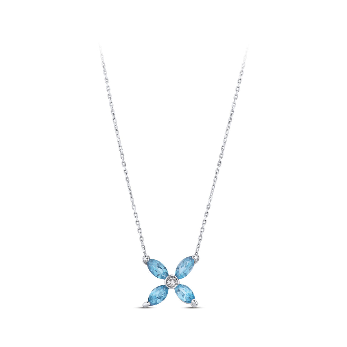 0.62 ct. Blauer Topas Halskette