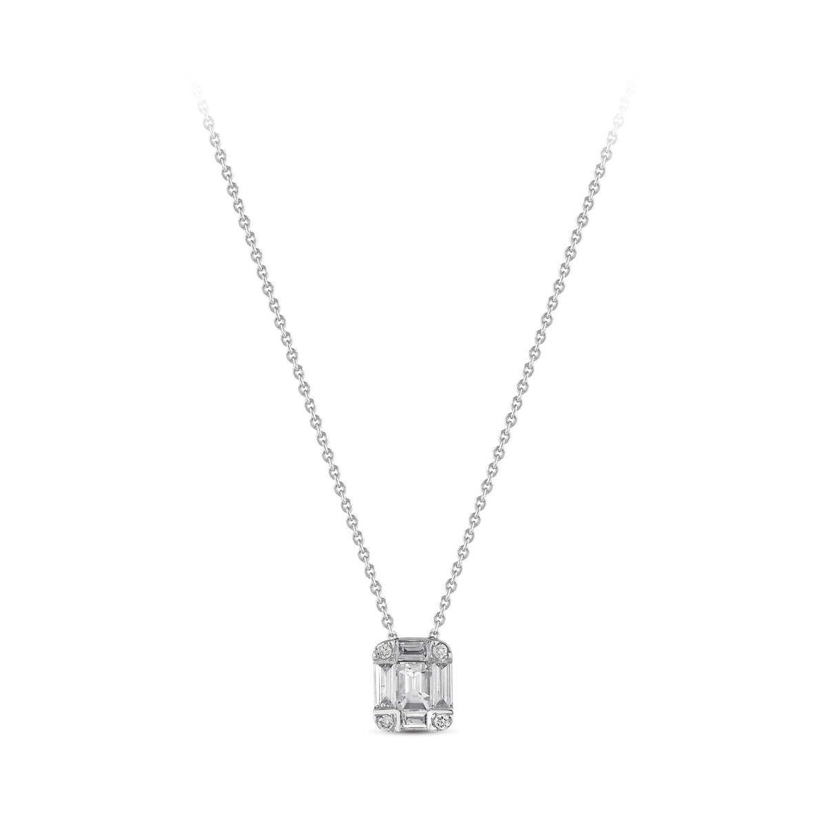 0.19 ct. Baguette Diamant Halskette