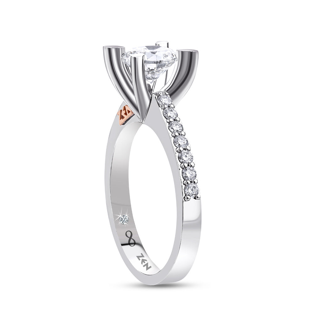 1.10 ct. Sidestone Diamond Engagement Ring