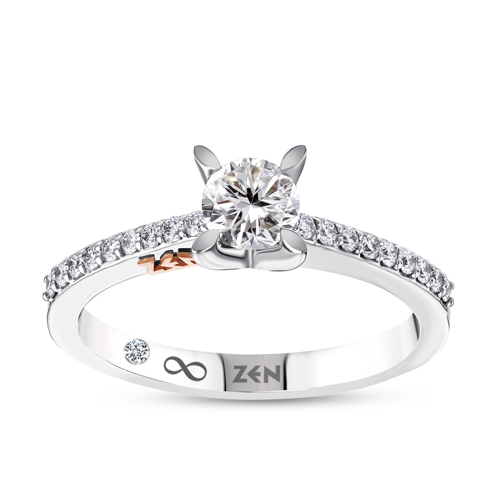 0.57 ct. Seitenstein Diamant Verlobungsring