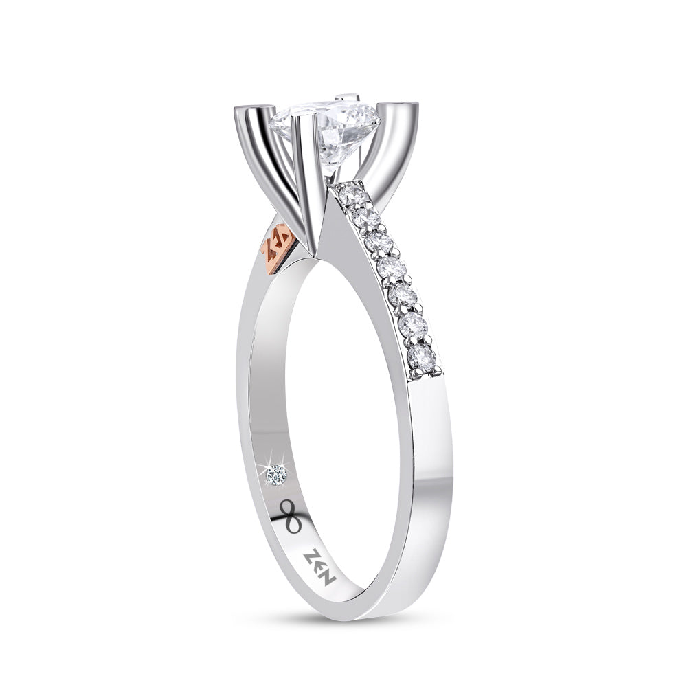 0.89 ct. Sidestone Diamond Engagement Ring