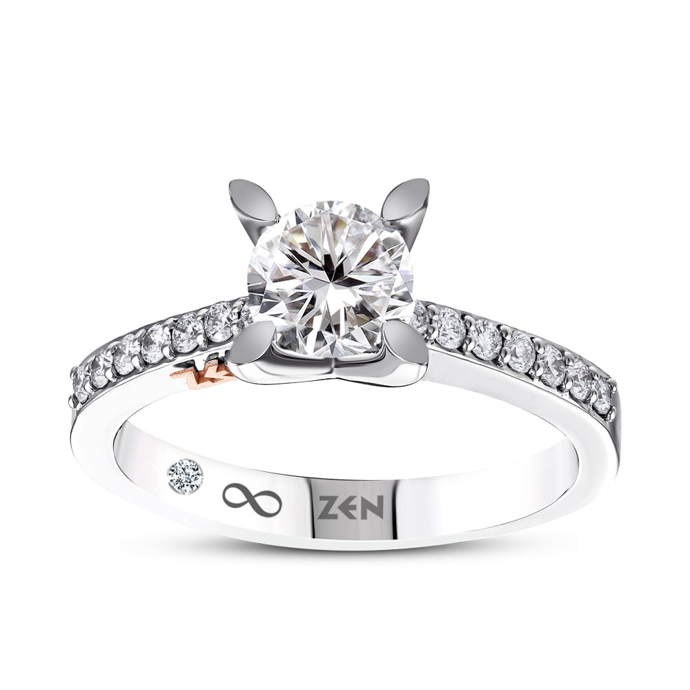 0.89 ct. Sidestone Diamond Engagement Ring