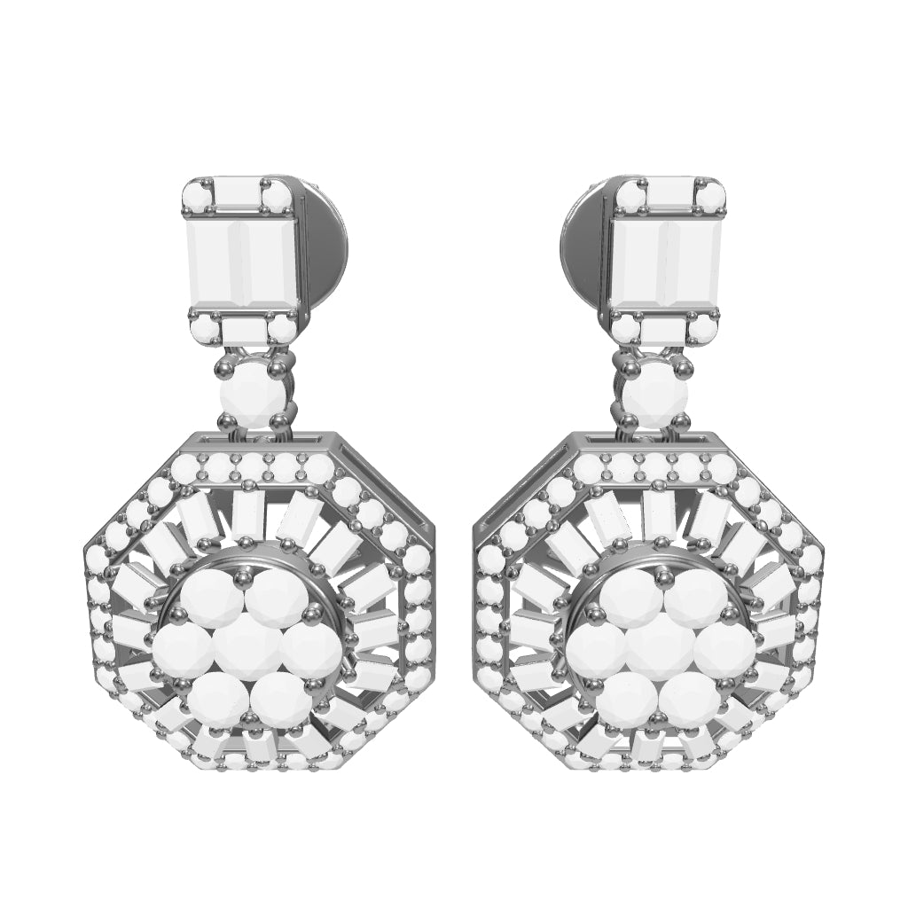 1.45 ct. Baguette Diamant Ohrringe