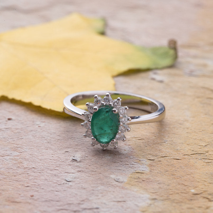 0.96 ct. Smaragd Ring