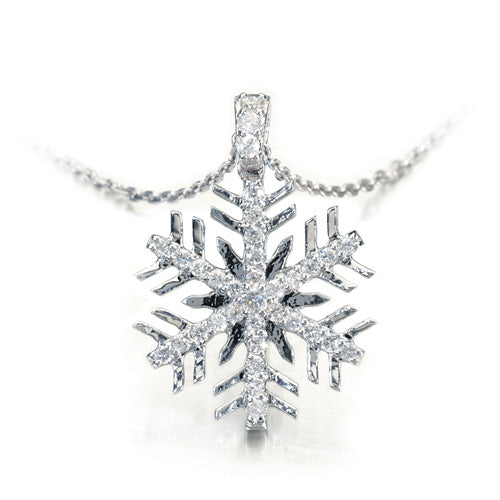 0.17 ct. Schneeflocke Anhänger mit Halskette