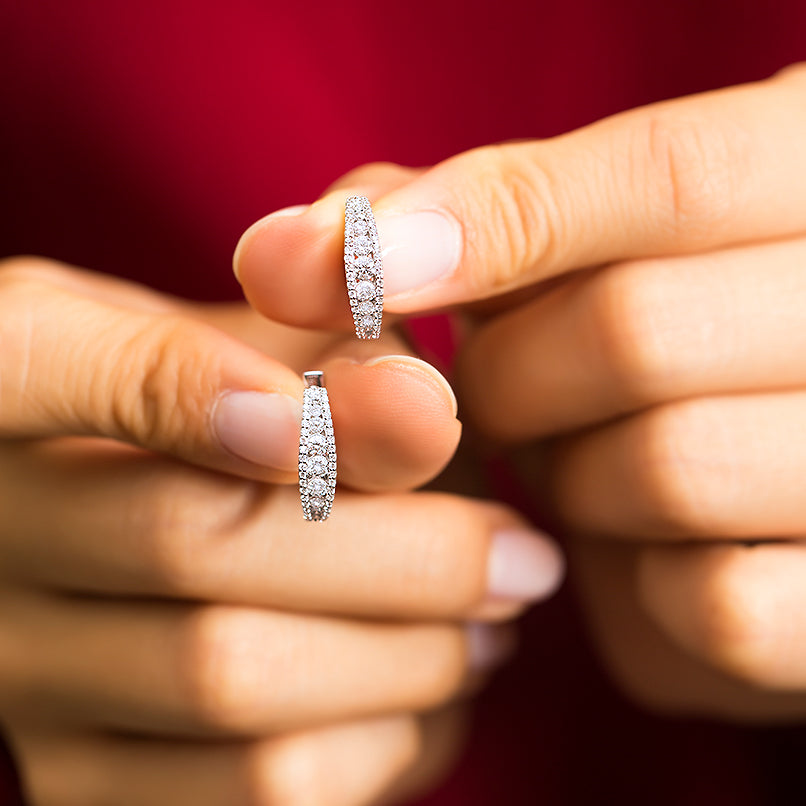 0.79 ct. Creolen Diamant Ohrringe