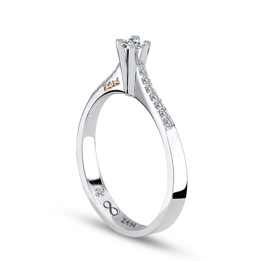 0.17 ct. Seitenstein Diamant Verlobungsring