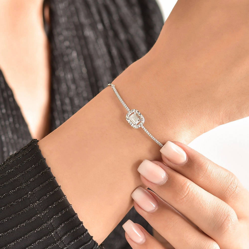0.15 ct. Baguette Diamantarmband