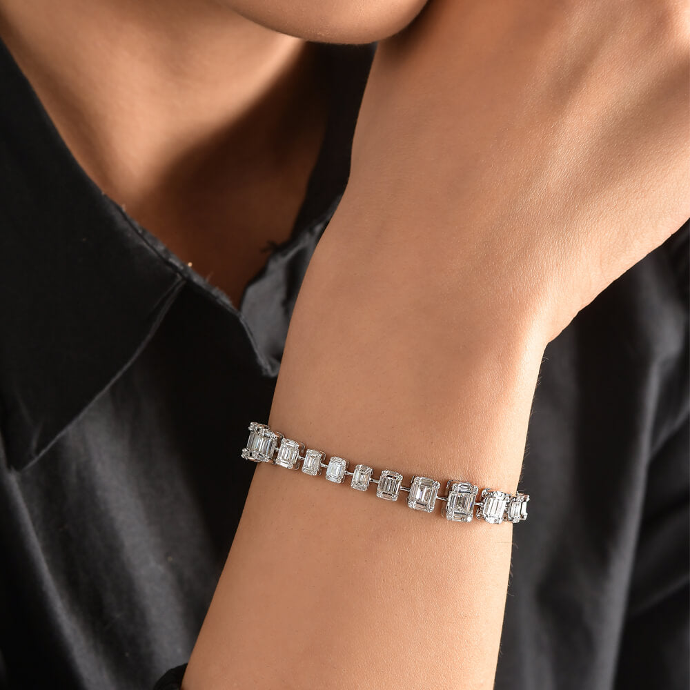 4.47 ct. Baguette Diamantarmband