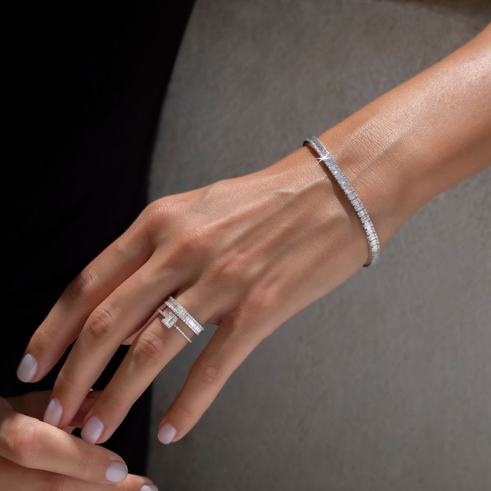 3.58 ct. Baguette Diamantarmband