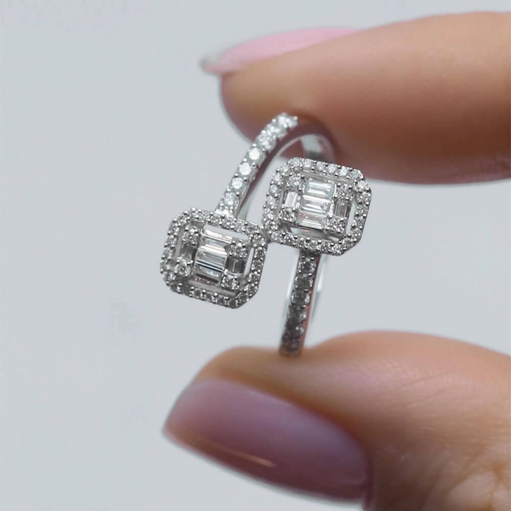 0.65 ct. Baguette Diamantring