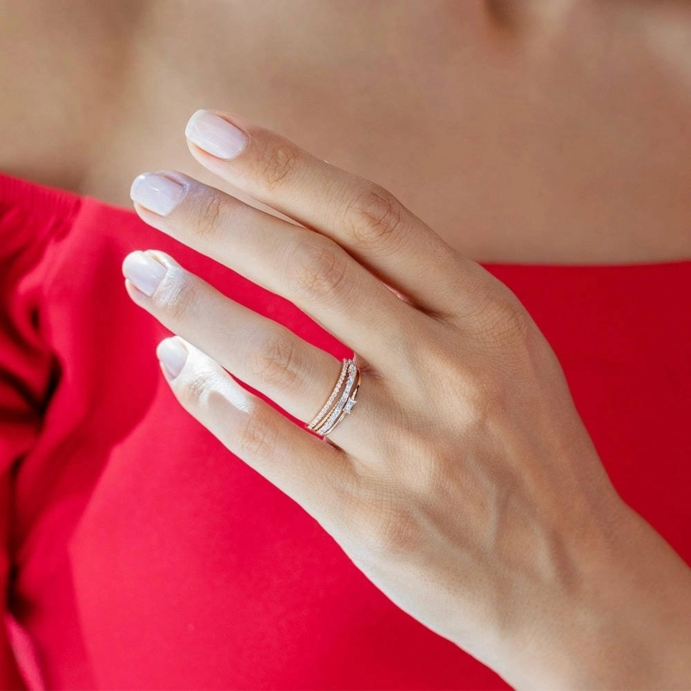 0.44 ct. Baguette Diamantring
