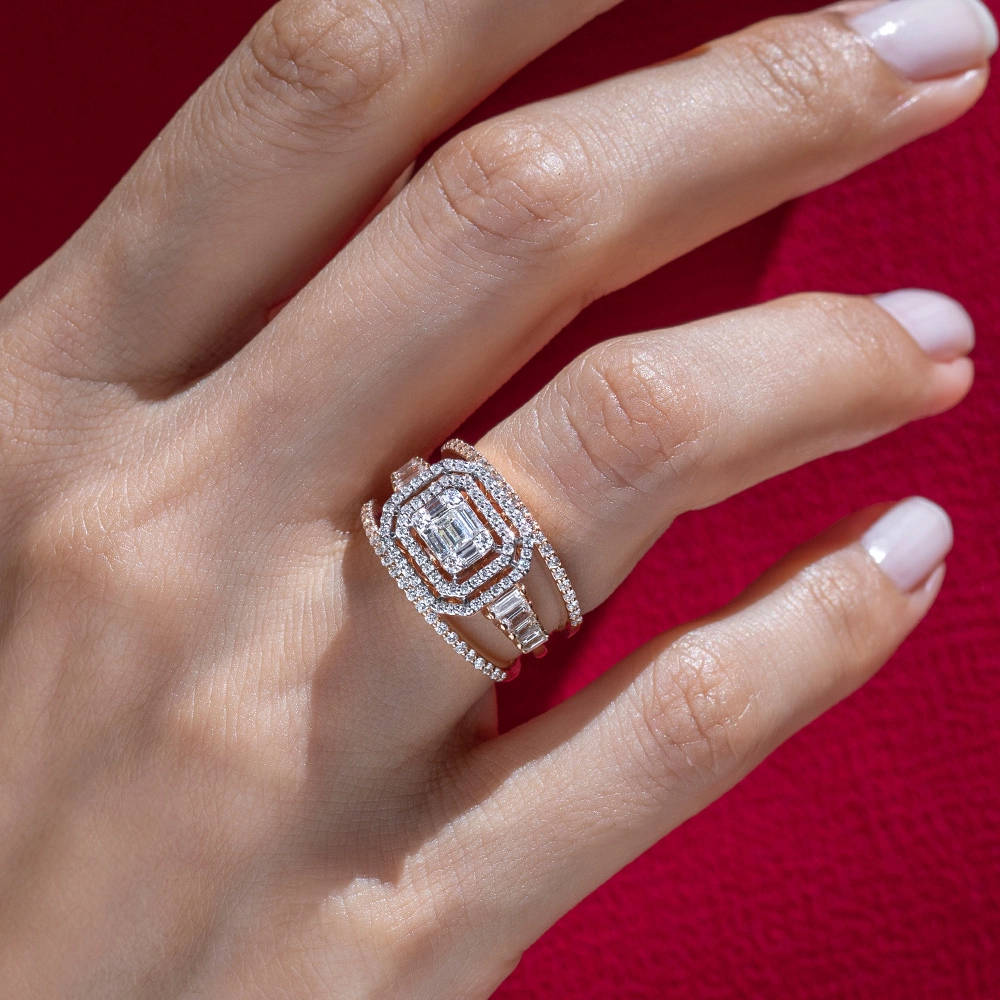 0.99 ct. Baguette Diamantring