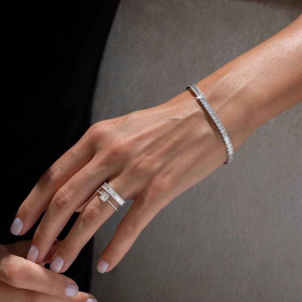 0.86 ct. Baguette Diamantring