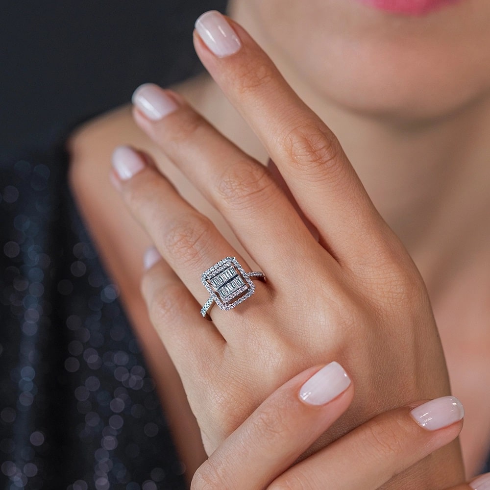1.09 ct. Baguette Diamantring