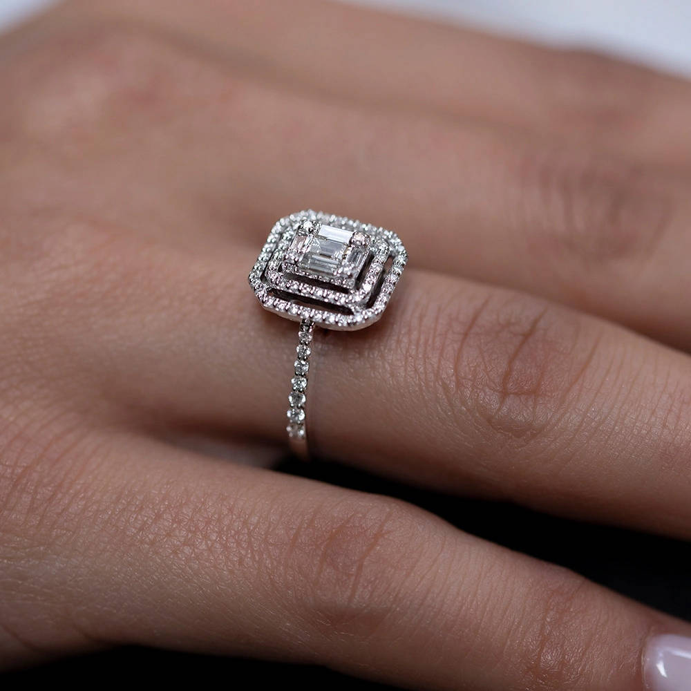 0.56 ct. Baguette Diamantring