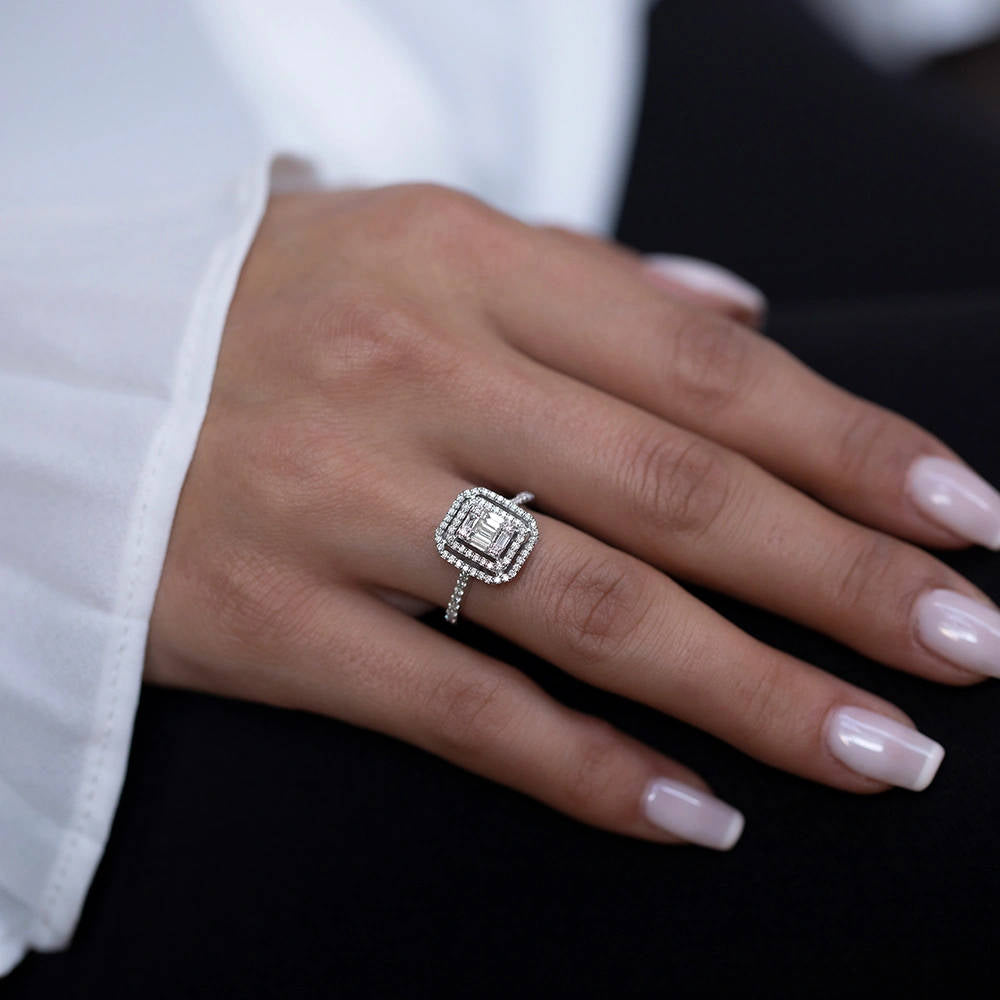 0.56 ct. Baguette Diamantring