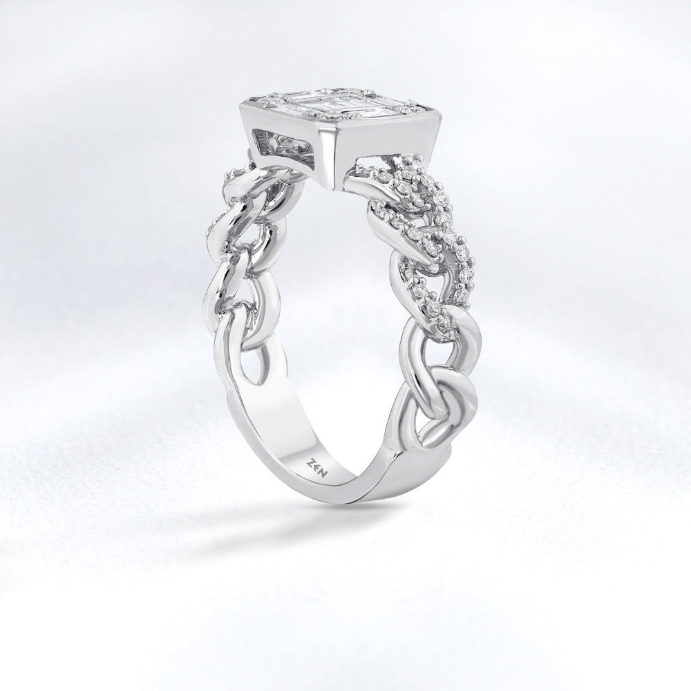 0.68 ct. Baguette Diamantring