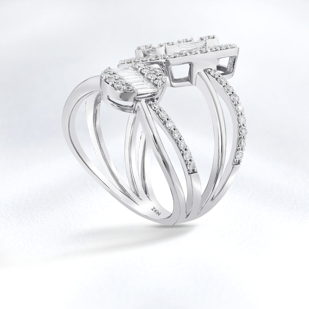 1.30 ct. Baguette Diamantring