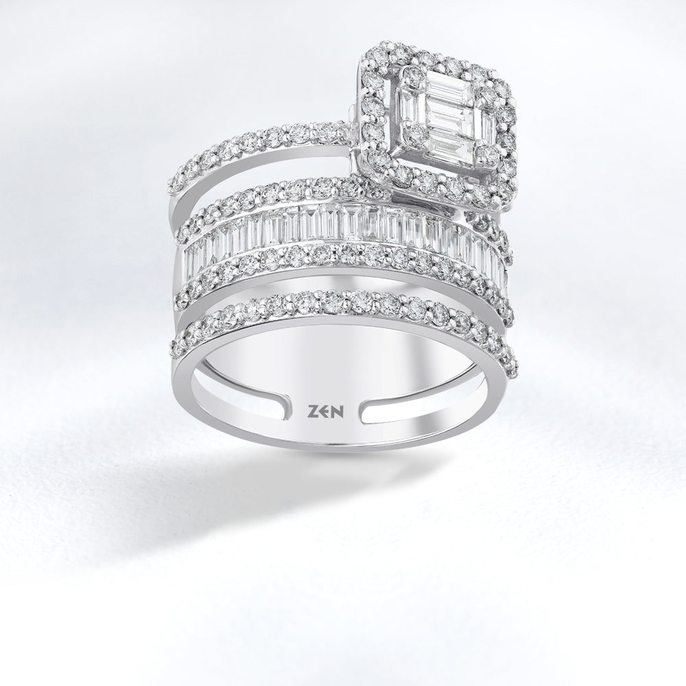 1.58 ct. Baguette Diamantring