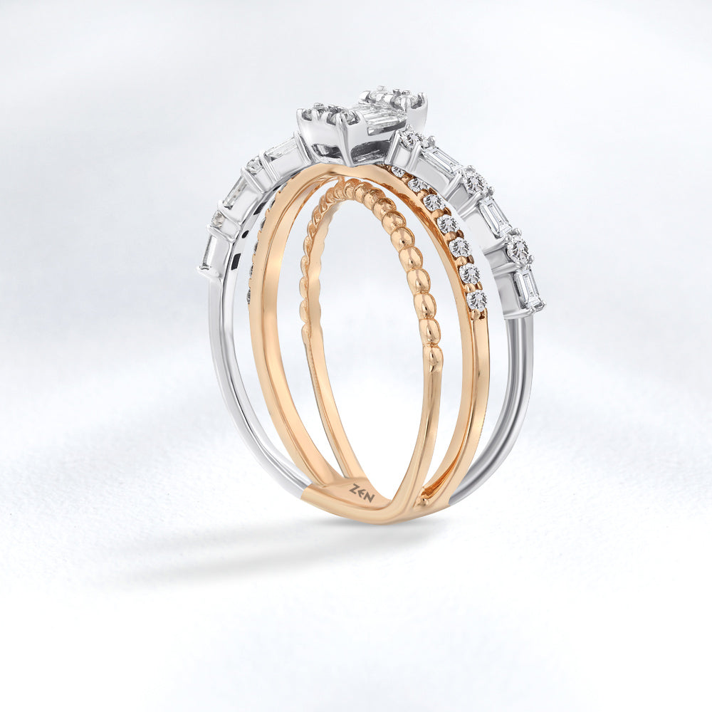 0.55 ct. Baguette Diamantring