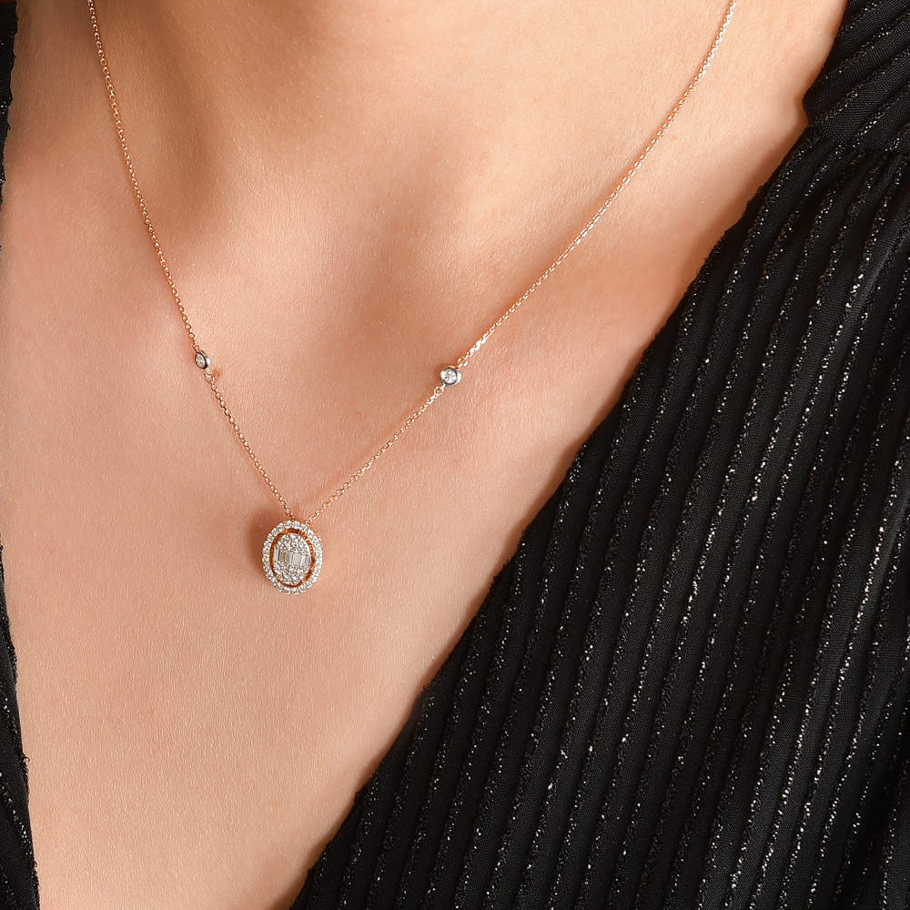 0.49 ct. Baguette Diamond Necklace