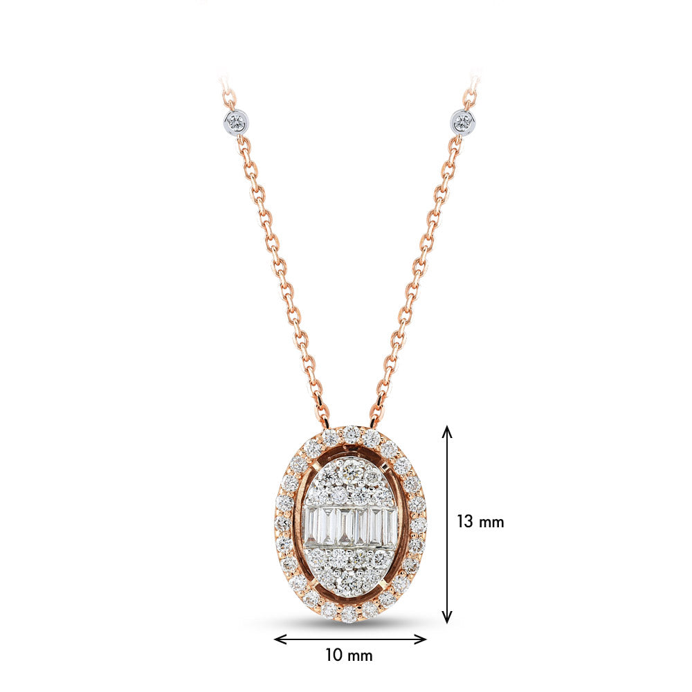 0.49 ct. Baguette Diamant Halskette