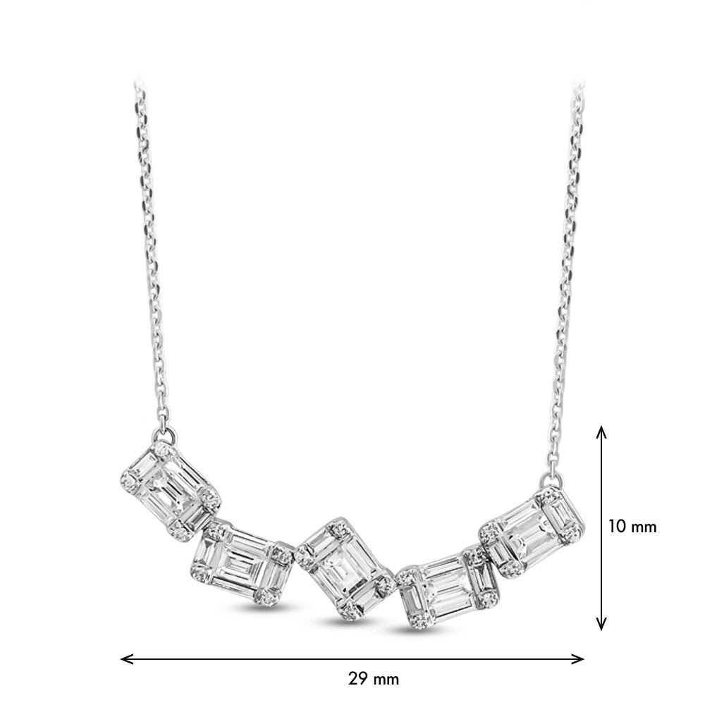 0.60 ct. Baguette Diamant Halskette