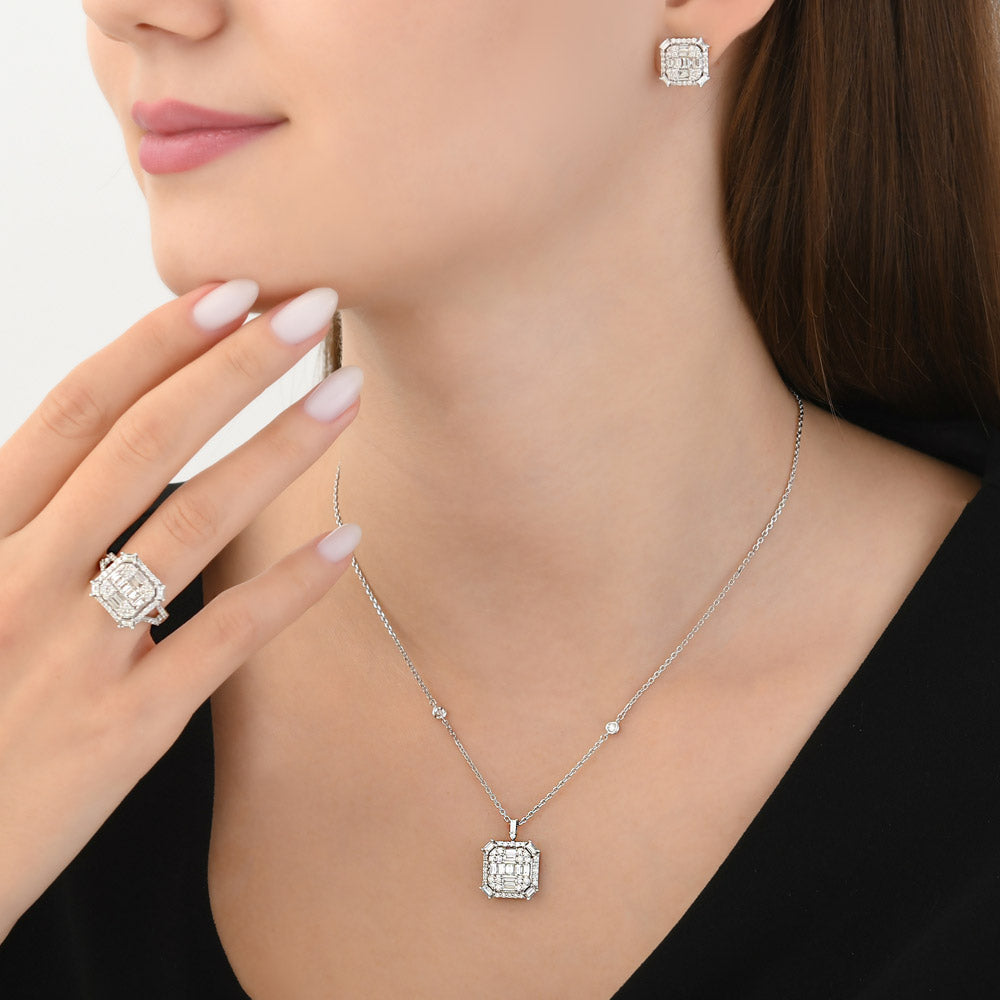 1.22 ct. Baguette Diamant Halskette