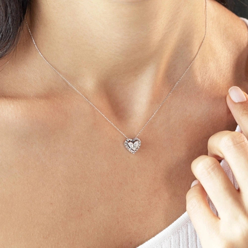 0.11 ct. Baguette Diamant Halskette