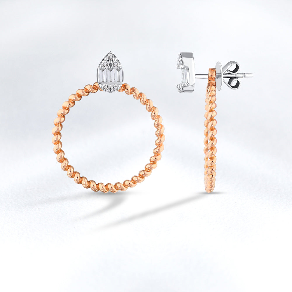 0.28 ct. Baguette Diamond Earrings