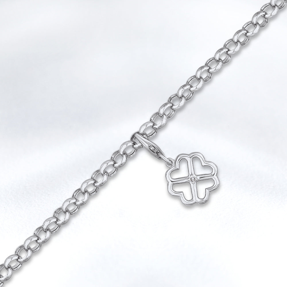 0.02 ct. Charm Kleeblatt Armbandanhänger