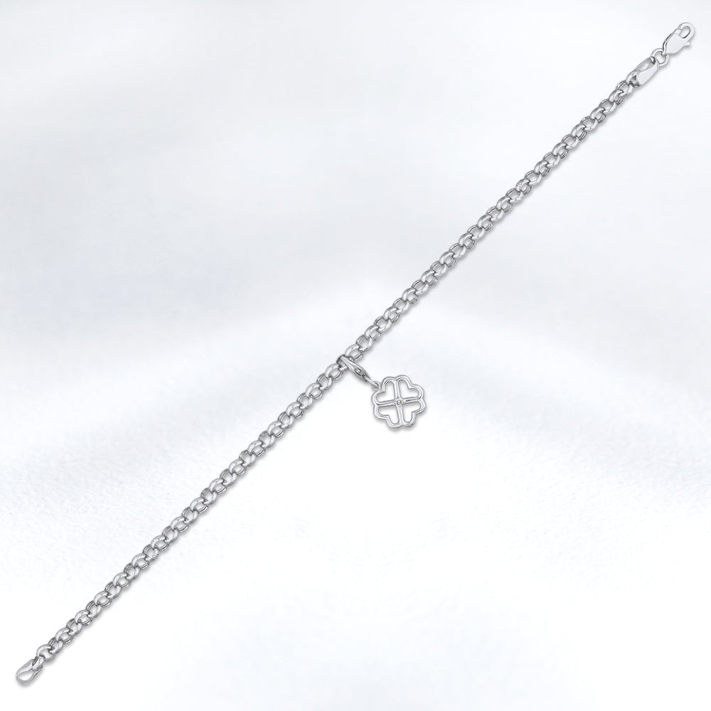 0.02 ct. Charm Kleeblatt Armbandanhänger