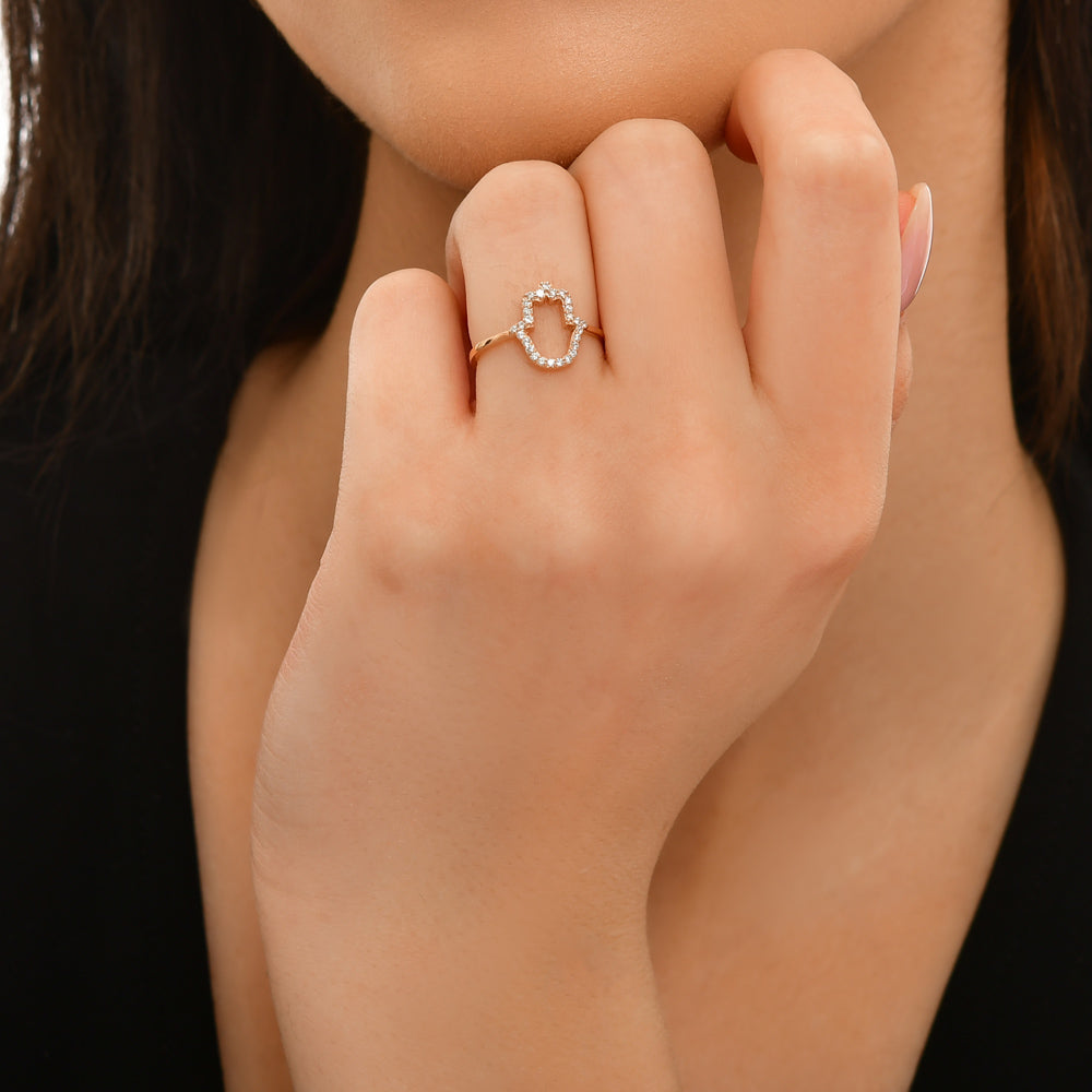 0.16 ct. Fatimas Hand Diamantring