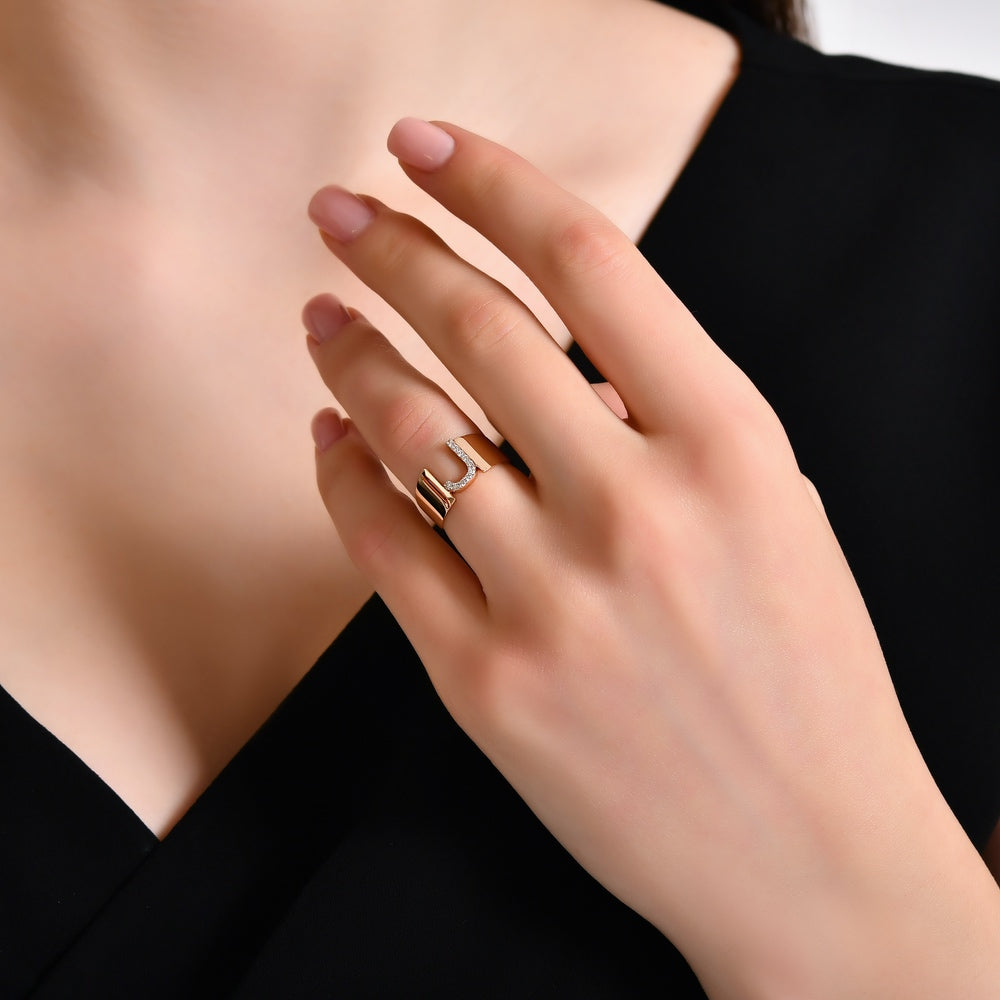 0.08 ct. Buchstabe J Ring