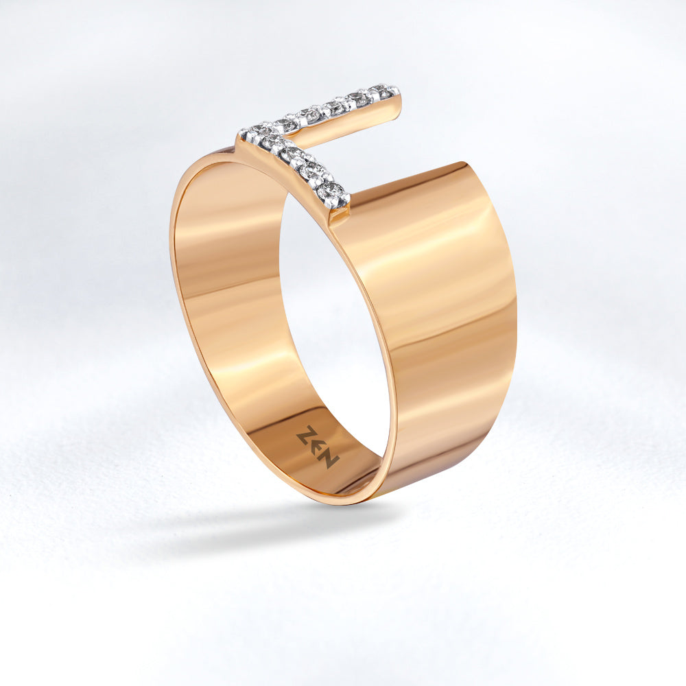 0.09 ct. Buchstabe L Diamantring