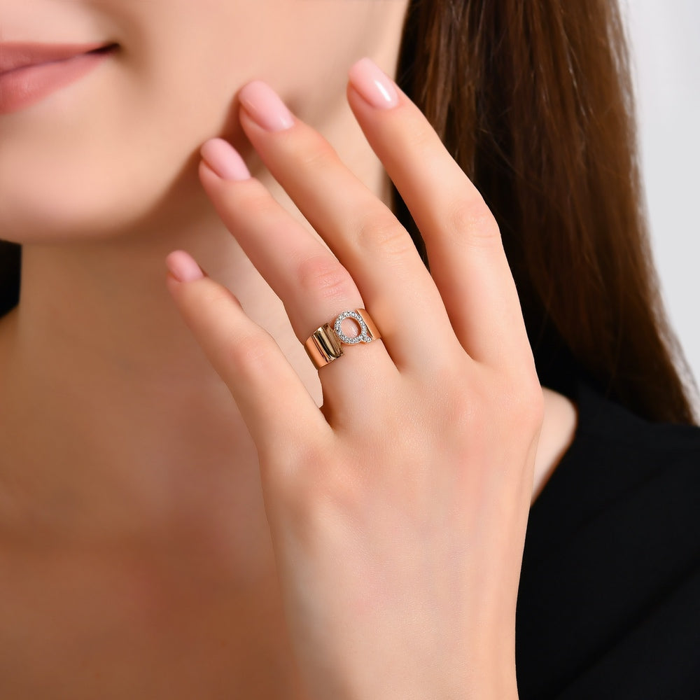 0.13 ct. Buchstabe Q Diamantring
