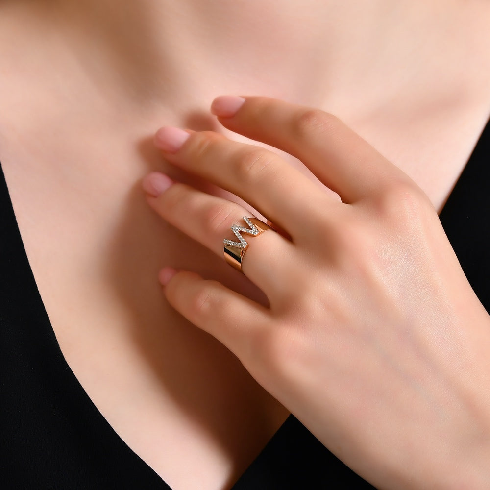 0.20 ct. Buchstabe W Diamantring