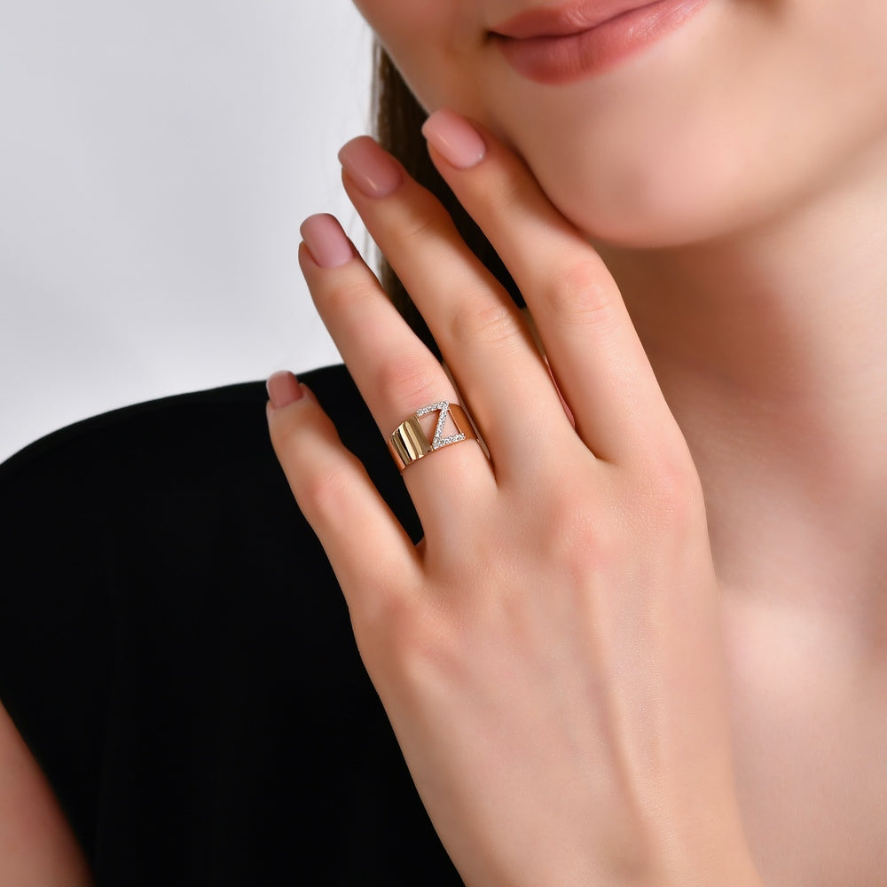 0.13 ct. Buchstabe Z Diamantring