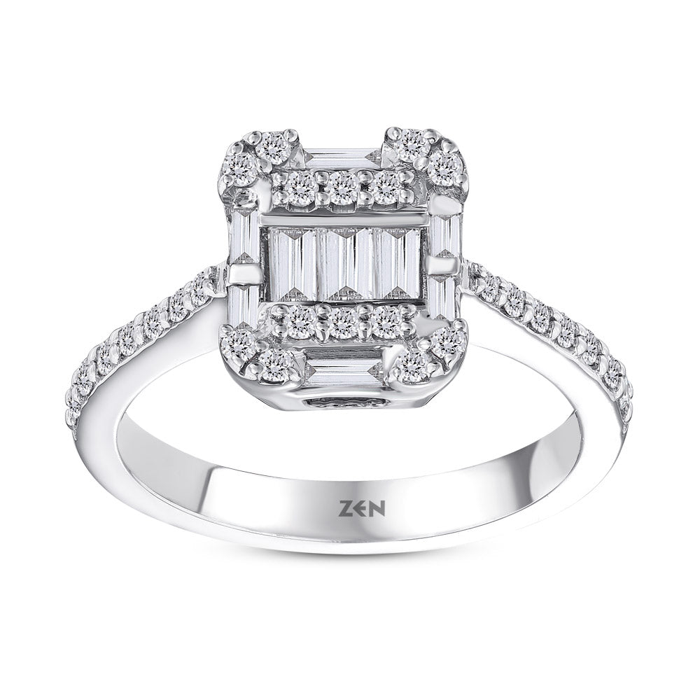 0.61 ct. Baguette Diamantring