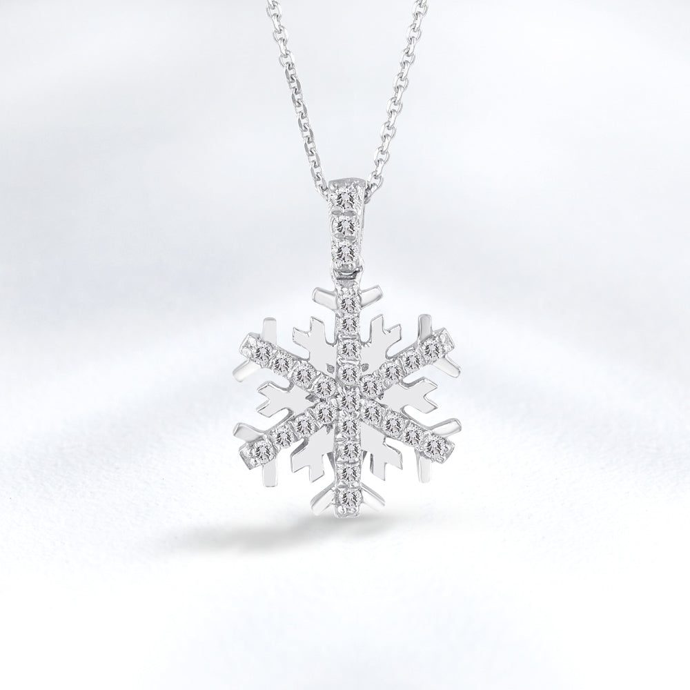 0.13 ct. Schneeflocke Halskette