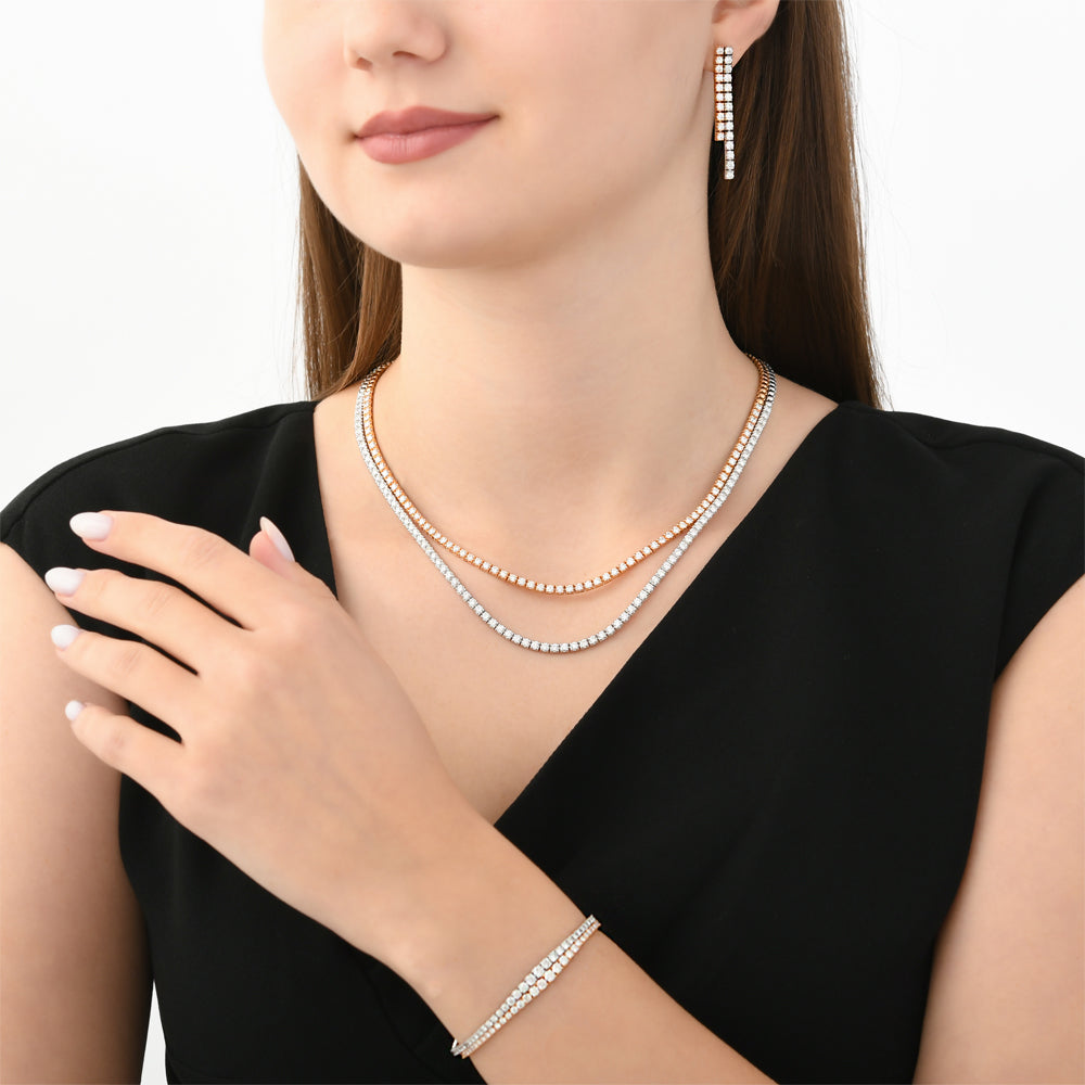 6.68 ct. Tennis Diamant Halskette