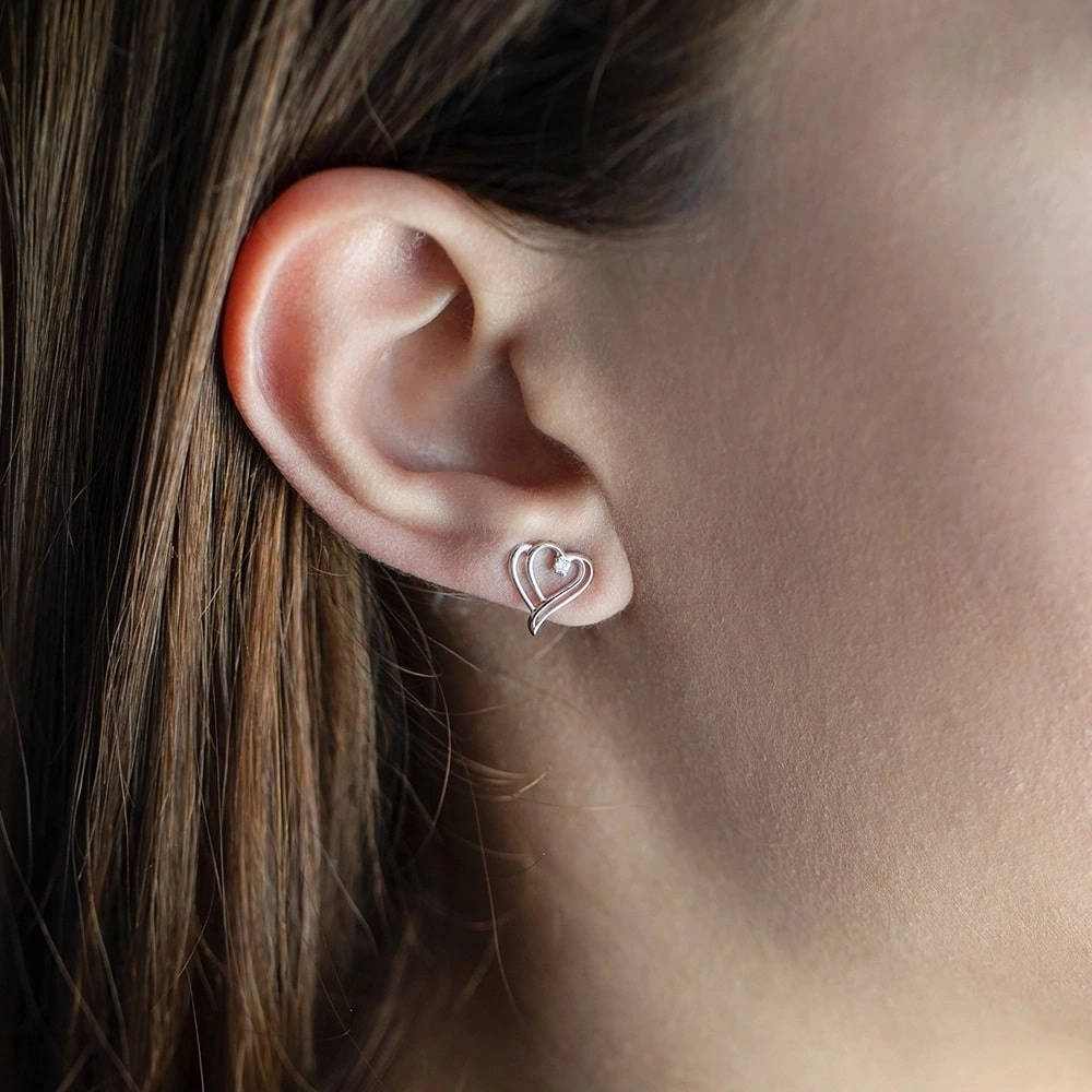 0.03 ct. Herz Diamant Ohrringe